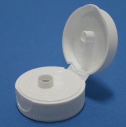 33mm 400 White Ribbed Flip Top Cap with Induction Heat Seal Liner